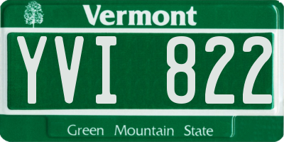 VT license plate YVI822