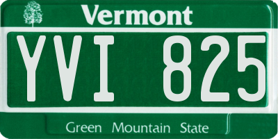 VT license plate YVI825