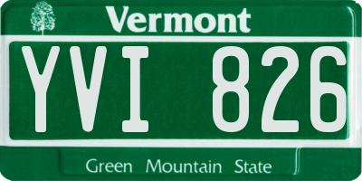 VT license plate YVI826