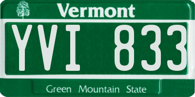 VT license plate YVI833
