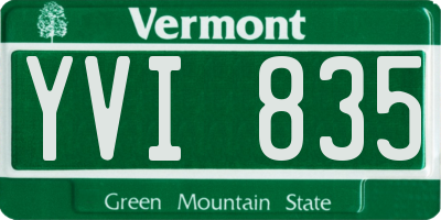VT license plate YVI835