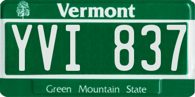 VT license plate YVI837
