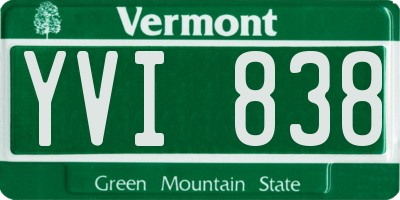 VT license plate YVI838