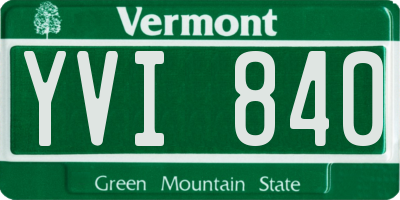 VT license plate YVI840