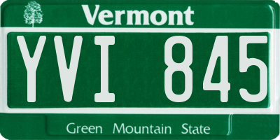 VT license plate YVI845