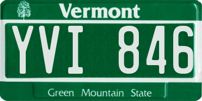 VT license plate YVI846