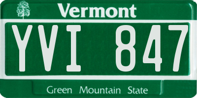 VT license plate YVI847