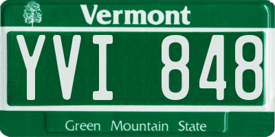 VT license plate YVI848