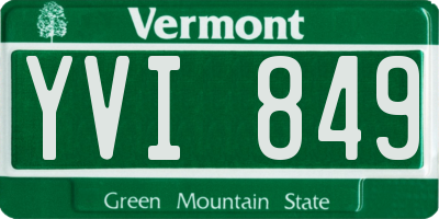 VT license plate YVI849