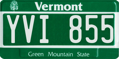 VT license plate YVI855