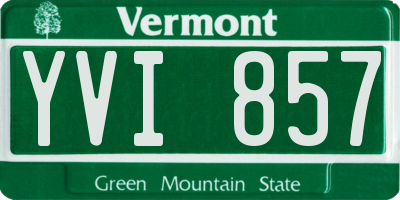 VT license plate YVI857