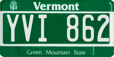 VT license plate YVI862