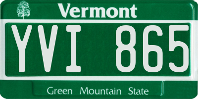 VT license plate YVI865