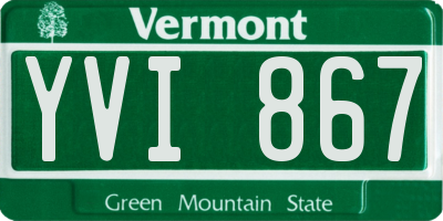 VT license plate YVI867