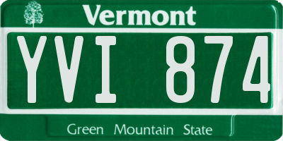 VT license plate YVI874