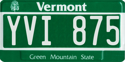 VT license plate YVI875