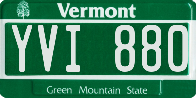 VT license plate YVI880