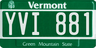 VT license plate YVI881