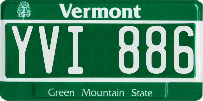 VT license plate YVI886