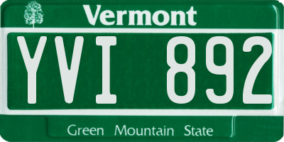 VT license plate YVI892