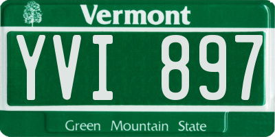 VT license plate YVI897