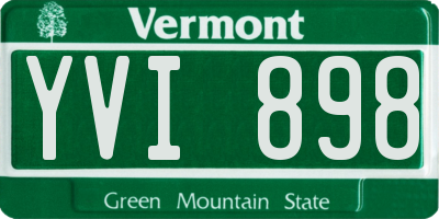 VT license plate YVI898