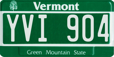 VT license plate YVI904