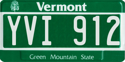 VT license plate YVI912