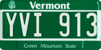 VT license plate YVI913
