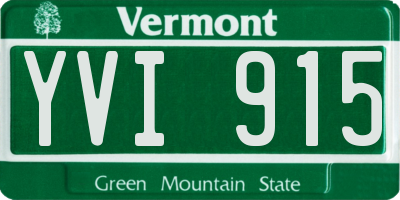 VT license plate YVI915