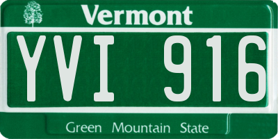 VT license plate YVI916