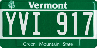 VT license plate YVI917