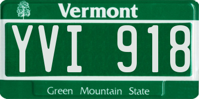 VT license plate YVI918