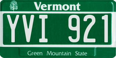 VT license plate YVI921