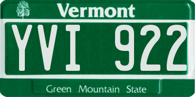 VT license plate YVI922