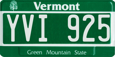 VT license plate YVI925
