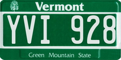 VT license plate YVI928