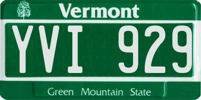 VT license plate YVI929