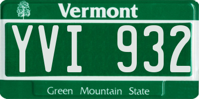 VT license plate YVI932
