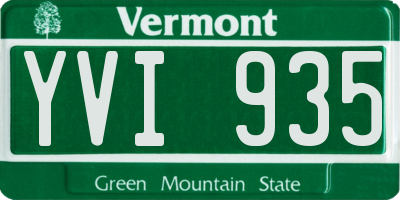 VT license plate YVI935