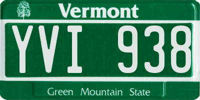 VT license plate YVI938