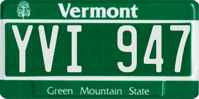 VT license plate YVI947