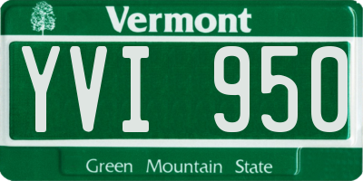 VT license plate YVI950