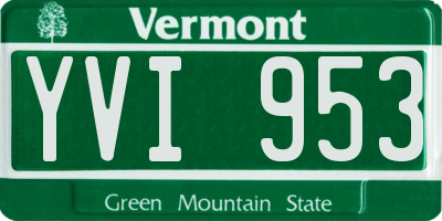 VT license plate YVI953