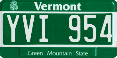 VT license plate YVI954