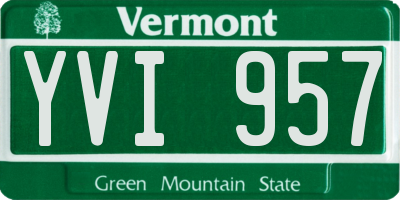 VT license plate YVI957