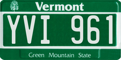 VT license plate YVI961
