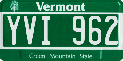 VT license plate YVI962