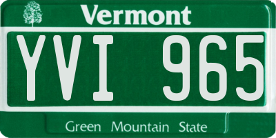 VT license plate YVI965