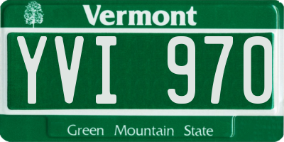 VT license plate YVI970